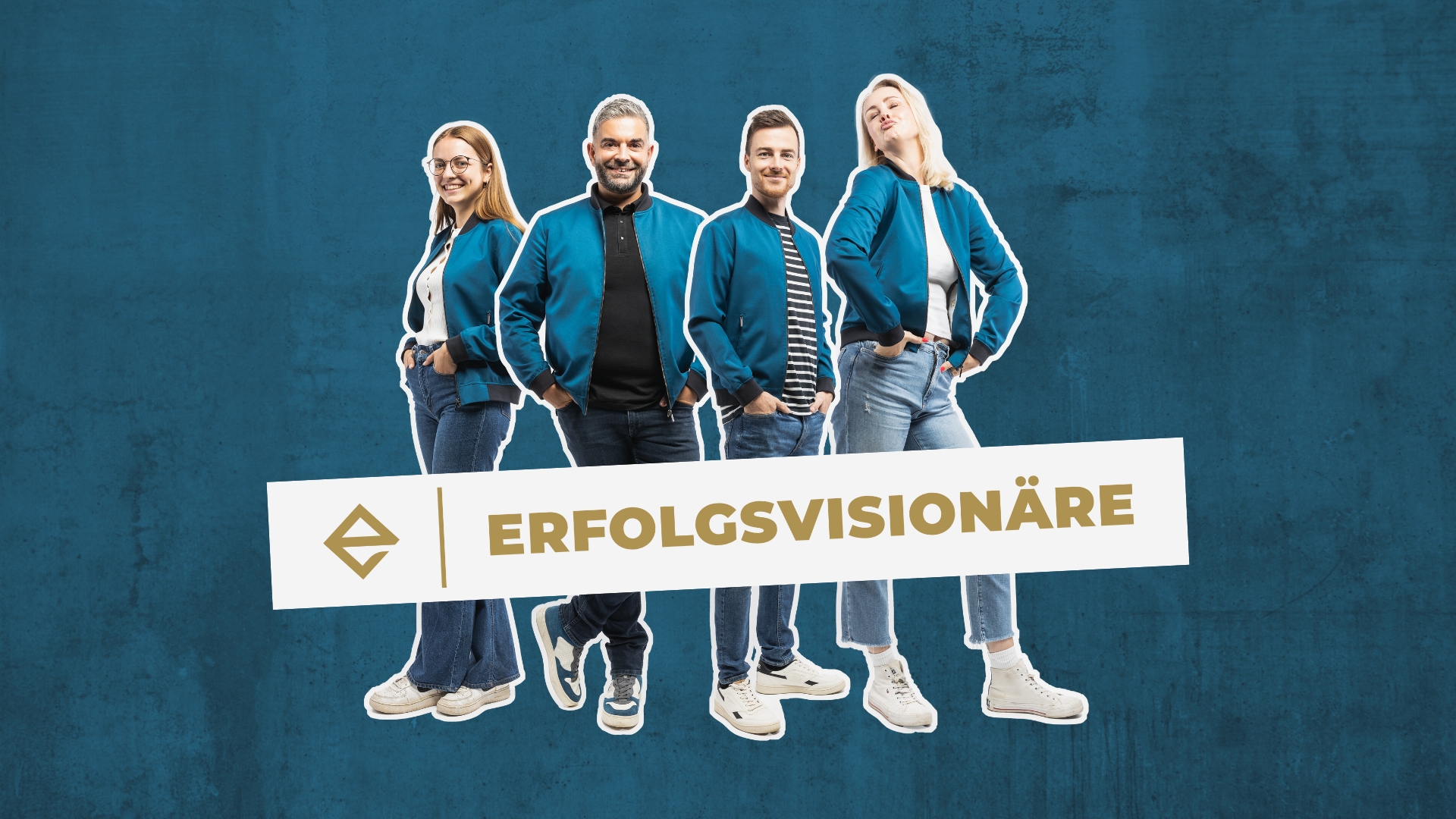 Das Bild zeigt das Team der Dresdner Marketingagentur ERFOLGSVISIONÄRE inklusive des Logos.